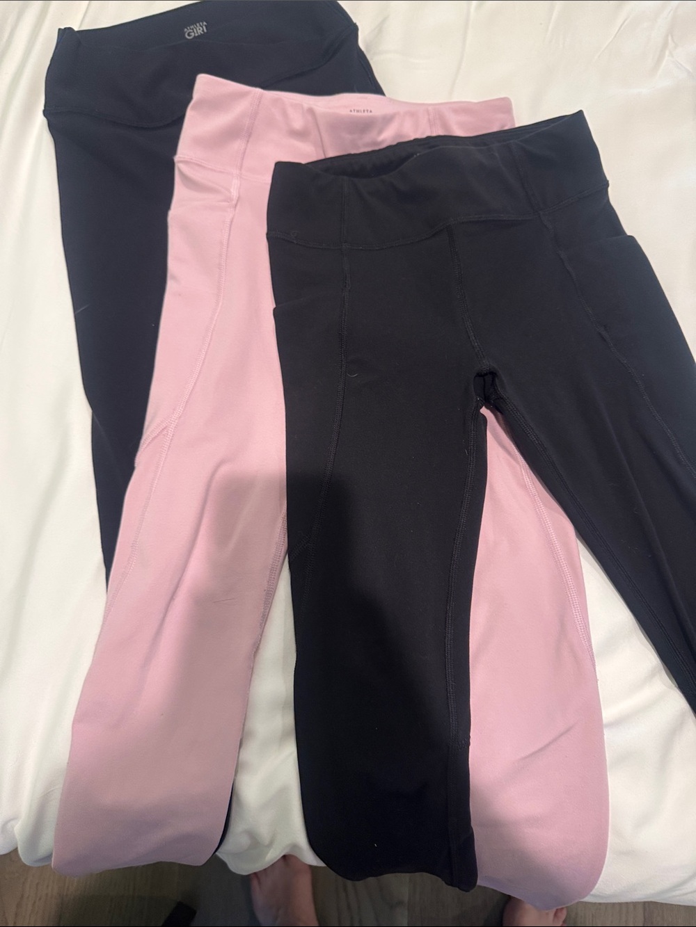 Athleta Girls' Leggings Duo - Black & Light Pink